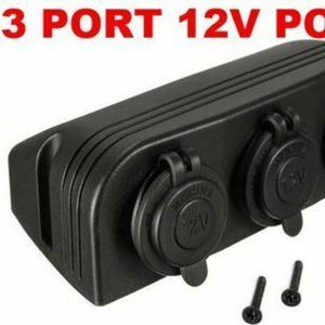 Marine 12V-24V 3-WAY Waterproof Boat-Car-RV-ATV Power Socket